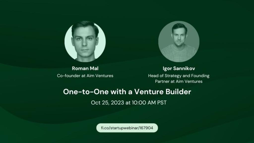 Global Webinar One-to-One with a Venture Builder